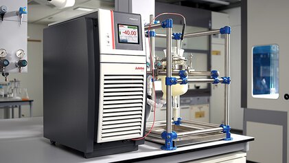 Prozessthermostat PRESTO A40 mit Glas Reaktor im Labor