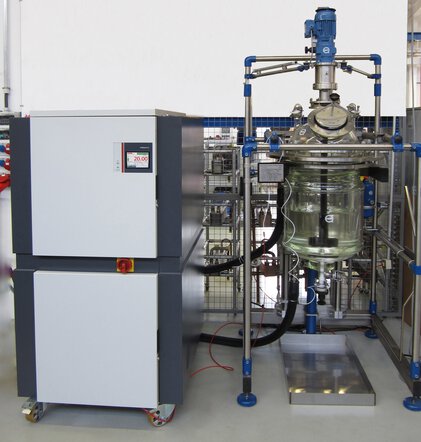 Termostato di processo PRESTO W91 con reattore QVF da 50 litri