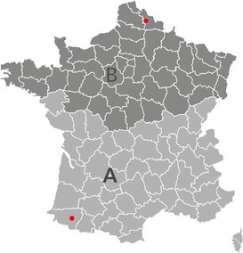 Karte Frankreich departements