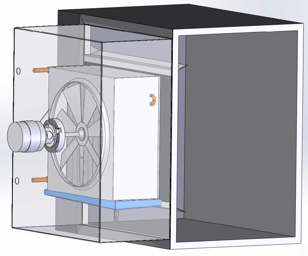 Diagrama esquemático: acondicionamiento térmico de una cámara frigorífica con termostato de proceso