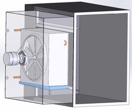 Схема: Термостатирование холодильной камеры с помощью технологического термостата